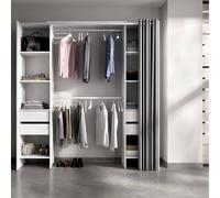 Dmora - Grande Garde-Robe Resegone, Structure pour Dressing, Cintre Ouvert, 180x50h205 cm, Blanc et Gris