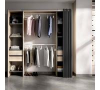 Dmora - Grande Garde-Robe Resegone, Structure pour Dressing, Cintre Ouvert, 180x50h205 cm, Chêne et Anthracite