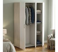 Dmora - Grande Garde-Robe Rhone, Meubles de Chambre, Penderie de Plain-Pied, Placard à vêtements, 119x51 h185 cm, Chêne Clair et Blanc Mat