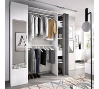 Dmora - Grande Garde-Robe Rigi, Structure pour Dressing, Cintre Ouvert, 177x52h205 cm, Blanc et Anthracite