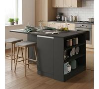 Dmora - Îlot de Cuisine Osvaldo, Armoire Polyvalente, Meuble de kitchenette, Table auxiliaire, 100% Made in Italy, 160x90h90 cm, Anthracite et Ardoise