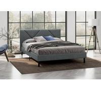 Dmora - Lit Double Calitri, Sommier pour Chambre, Literie par Chambre, Support de Matelas, Adapté à Un Matelas de 140x190 cm, Gris