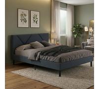 Dmora - Lit Double Calitri, Sommier pour Chambre, Literie par Chambre, Support de Matelas, Adapté à Un Matelas de 140x190 cm, Bleu