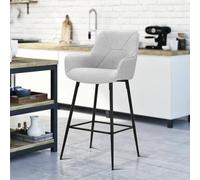 Dmora - Lot de 2 tabourets Bobbio, Chaise Haute, Fauteuil sans Dossier, Siège réglable, 55x55 h109 cm, Noir et Gris