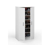 Dmora - Meuble à chaussures Alcudia, Étagère à chaussures peu encombrante, Étagère à chaussures d'entrée, Armoire polyvalente avec 5 étagères, 55x36h108 cm, Blanc