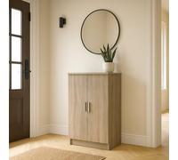 Dmora - Meuble à chaussures Alcudia, Étagère à chaussures peu encombrante, Étagère à chaussures d'entrée, Armoire polyvalente avec 5 étagères, 55x36h108 cm, Chêne