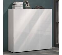 Dmora - Meuble à Chaussures Centurion, Meuble à Chaussures, Armoire d'entrée Polyvalente, Rangement pour Chaussures, Made in Italy, 120x34h115 cm, Blanc Brillant