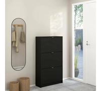 Dmora - Meuble à Chaussures Paris, Meuble à Chaussures, Armoire d'entrée Polyvalente, Rangement pour Chaussures, 70x24 h124 cm, Noir