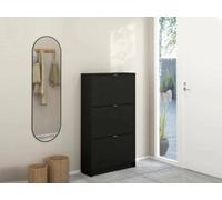 Dmora - Meuble à Chaussures Paris, Meuble à Chaussures, Armoire d'entrée Polyvalente, Rangement pour Chaussures, 70x24 h124 cm, Noir