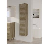 Dmora - Meuble colonne Salinas, 30x25,5h140 cm, chêne, Panneau effet bois et PVC