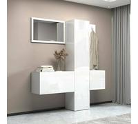 Dmora - Meuble d'entrée Vernante, Armoire multifonctionnelle à 3 Portes, Cintre Mural avec Miroir, 170x35h190 cm, Blanc