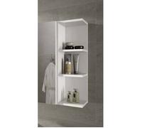 Dmora - Meuble haut Alinka, 20 x 19,5 x h 65 cm, blanc, Panneau effet bois