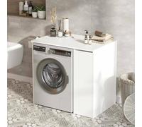 Dmora - Meuble sous lavabo Almaak, Armoire de Toilette, Récipient pour lavabo, Meuble d'évier, 94x60 h88 cm, Blanc