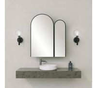 Dmora - Meuble sous lavabo Chara, Armoire de Salle de Bain, Meuble de lavabo, 50 x 12 x 45 cm, Noir
