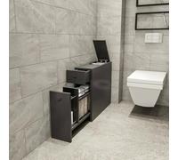 Dmora - Meuble sous lavabo Galene, Armoire de Toilette, Récipient pour lavabo, Meuble d'évier, 20x60h55 cm, Anthracite