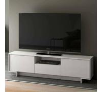 Dmora - Meuble TV Andromeda, Meuble TV pour salon, Buffet bas de salon avec 2 portes et 1 tiroir, 100% Made in Italy, 170x42h48 cm, Blanc