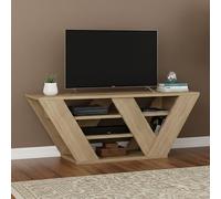 Dmora - Meuble TV Pegasus, Buffet de Salon, Armoire Basse pour TV, Base Murale de Rangement, 110x30h40 cm, Chêne
