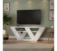 Dmora - Meuble TV Pegasus, Buffet de Salon, Armoire Basse pour TV, Base Murale de Rangement, 110x30h40 cm, Blanc