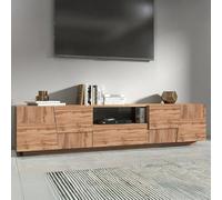 Dmora - Meuble TV Vanni, Buffet Bas de Salon avec 4 Portes et 1 tiroir, Base Meuble TV, 220x44h46 cm, Chêne