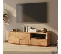Dmora - Meuble TV Velio, Buffet Bas de Salon avec 2 Portes et 1 tiroir, Base Meuble TV, 150x44h46 cm, Chêne