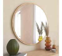 Dmora - Miroir Euterpe, Verre miroité, Objet d'ameublement mural, Décoration avec miroir, 60x2h60 cm, Chêne