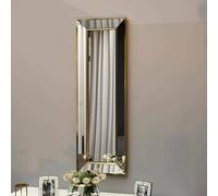 Dmora Miroir Musca, Miroir Mural, décoration Murale, 30 x 3 h 90 cm, doré