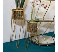 Dmora - Objets Boltiere, Complément de décoration, Article décoratif, Accessoire de décoration, Or, 21x20 h46 cm