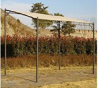 Dmora Pergola de jardin murale, structure couleur anthracite et tissu couleur écru, 300 x 200 x h240 cm