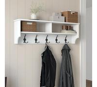 Dmora - Portemanteau Murasaki, Portemanteau, Porte-vêtements Polyvalent, Cintre Mural, 120x22 h37 cm, Blanc