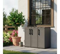 Dmora - Poubelle Aalst, poubelle, corbeille de recyclage 3 portes, 100% Made in Italy, 102x37h84 cm, Gris et Noir, finition rayée