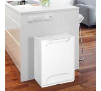 Dmora - Poubelle Antoing, poubelle, poubelle de recyclage, poubelle, 100% Made in Italy, 34x29h47 cm, Blanc