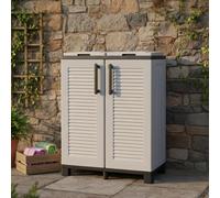 Dmora - Poubelle Jurbise, poubelle, poubelle de recyclage, 100% Made in Italy, 68x37h90 cm, gris clair et noir, finition rayée