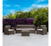 Dmora - Set Salon Venus extérieur Kit terrasse ou jardin, Composition extérieur, Made in Italy, Tourterelle
