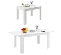 Dmora - Table à rallonge Corbara, Table Console avec rallonges, Table à Manger Polyvalente, Made in Italy, 137x90 h79 cm, Blanc Brillant