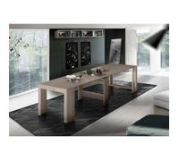 Dmora - Table à rallonge Martino, Console extensible jusqu'à 12 places, Table avec support d'extension, 51-300x90h77 cm, Orme nacré