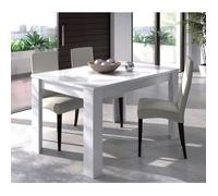 DMORA Table à rallonge Midland, Console extensible pour salle à manger, 140/190x90h78 cm, Blanc brillant