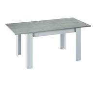 DMORA Table à rallonge Midland, Console extensible pour salle à manger, 140/190x90h78 cm, Ciment et blanc