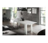 Dmora Table à rallonge Natan, Console extensible jusqu'à 12 places, console extensible, 160-210x90h75 cm, Mélèze blanc brillant