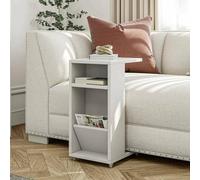 Dmora - Table Basse Belel, Table Basse, Porte-revues pour canapé, Etagère de Salon, 30x40h63 cm, Blanc