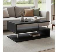 Dmora - Table basse Goffredo, Table basse de salon, Meuble de rangement bas, Table basse, 90x55h41 cm, Ardoise
