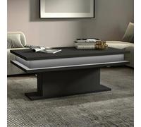 Dmora - Table Basse Léon, Table Basse de Salon, Meuble Bas de Rangement, Table Basse, 100x55h42 cm, Anthracite avec lumière LED
