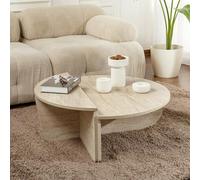 Dmora - Table Basse Parete, Table Basse, Porte-revues pour canapé, Etagère de Salon, 90x60 h35 cm, Beige et Marbre