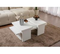 Dmora - Table Basse Prepotto, Table Basse, Porte-revues pour canapé, Etagère de Salon, 110x45 h42 cm, Blanc