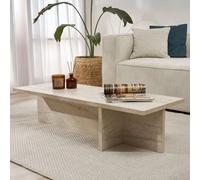 Dmora Table Basse Qelsar 120 x 45 x 30 h cm Blanc marbre Forme rectangulaire matériau Plateau en Bois mélaminé Couleur Plateau Blanc