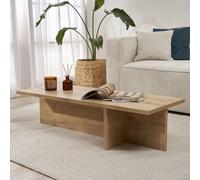 Dmora Table Basse Qelsar 120 x 45 x 30 h cm Marron chêne, Forme rectangulaire, matériau Plateau en Bois mélaminé, Couleur Plateau Marron