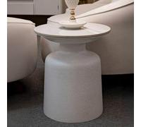 Dmora - Table Basse Rakaia, Table Basse, Porte-revues pour canapé, Etagère de Salon, 40x40 h47 cm, Blanc