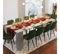 Dmora - Table console à rallonge Alberique, Table avec rallonges, Console polyvalente, Table à manger extensible jusqu'à 10 places, 90/237x51h78 cm, Ciment