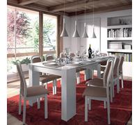 Dmora Table console extensible multifonctionnelle, couleur blanc brillant, Dimensions 90 x 78 x 51 cm