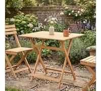 Dmora Table d'extérieur Iapetus 60 x 80 x 72h cm Marron 4 Places Table Basse Pliante Finition Effet Lattes