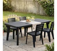 Dmora - Table d'extérieur Mercurio, Etagère rectangulaire, Table de Jardin ou de Bar Extensible, 100% Made in Italy, 160-220x90h74 cm, Anthracite